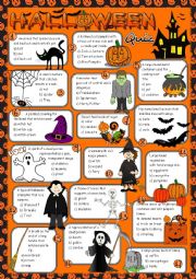 English Worksheet: Halloween quiz *KEY included*