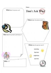English Worksheet: Dont Ask Who!
