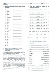 English Worksheet: COMPARATIVE ADJECTIVES