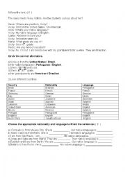 English Worksheet: nacionalities