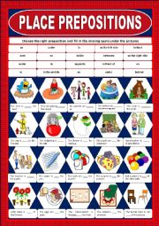 English Worksheet: Place prepositions