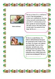 English Worksheet: Descriptions of   Houses. Reading(SET 2)