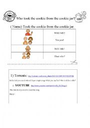 English Worksheet: Who took the cookie 