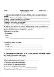 English Worksheet: Frequency Adverbs/Subject-Verb agreement