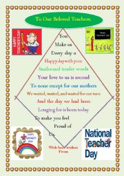 English Worksheet: TeachersDay Greetings