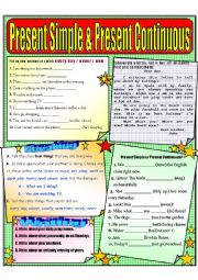 English Worksheet: PRESENT SIMPLE VS. PRESENT CONTINUOUS