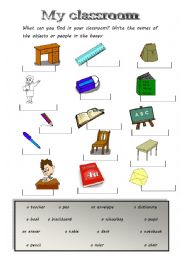 English Worksheet: My classroom