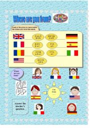 English Worksheet: Where are you from?