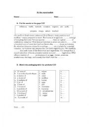 English Worksheet: At the supermarket