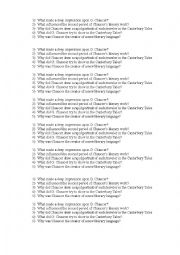 English Worksheet: Geffrey Chaucer