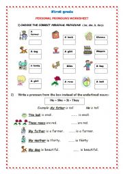 English Worksheet: personal pronouns