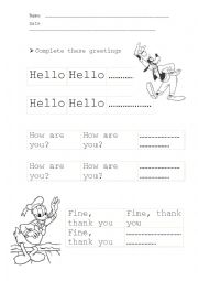 English Worksheet: Greetings