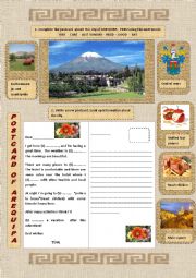 English Worksheet: Worksheet Postcard : City of Arequipa