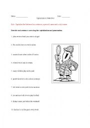 English Worksheet: Capitalization Detectives