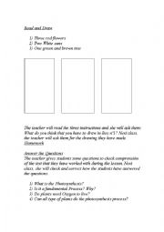 English Worksheet: Reading . The photosynthesis