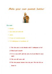 English Worksheet: make your own peanut butter