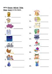 English Worksheet: Noun