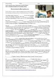 English Worksheet: Accident Story - reading - past tense regular and irregular 4 tasks + key