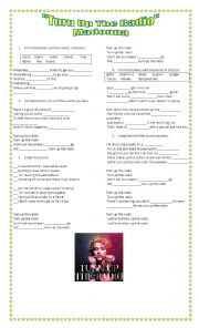 English Worksheet: TURN UP THE RADIO (MADONNA)