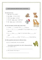 English Worksheet: COUNTABLE& UNCOUNTABLE-HAVE-HAS -DO-DOES