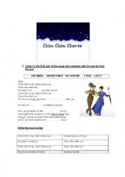 English Worksheet: MARY POPPINS- CHIM CHIM CHER EE