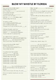English Worksheet: song: BLOW MY WHISTLE ( SINGLE 2012)