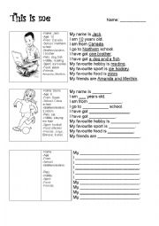 English Worksheet: This is me