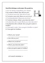 English Worksheet: Greetings