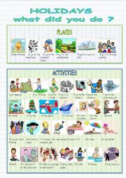 English Worksheet: Vocabulary worksheet to talk about summer holidays