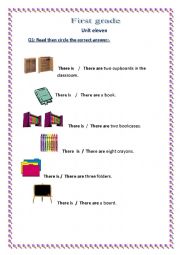 English Worksheet: There is- There are