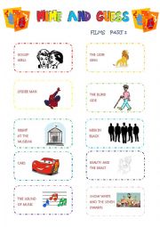 English Worksheet: ***Mime And Guess*** - Films - Set 2