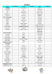English Worksheet: Media Vocabulary