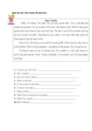 English Worksheet: Reading