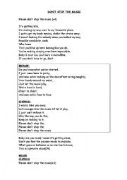 English Worksheet: WORKING WITH SONGS