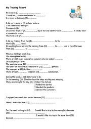 English Worksheet: My Training Report