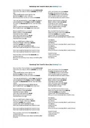 English Worksheet: Somebody that I used to know by Gotye