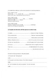 English Worksheet: Health and Reported speech