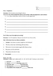 English Worksheet: Adjective Test