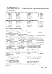 English Worksheet: TEST PRACTICE