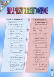 English Worksheet: simple present or continuous