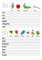Alphabet revision: Letters A - L and words that begin with these letters