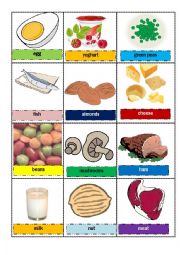 proteins- food memory cards / flash cards