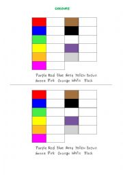 English Worksheet: COLOURS