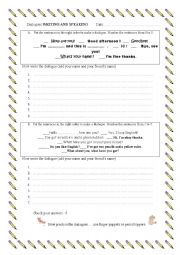 English Worksheet: WRITE AND ACT A DIALOGUE