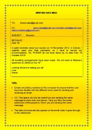 English Worksheet: Writing an email