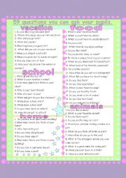 English Worksheet: 59 questions to ask your pupils - part 2