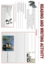 English Worksheet: ANIMALS