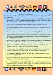 English Worksheet: Listen & Do Exercise Halloween  RCL