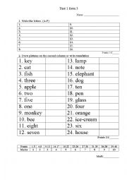 ABC and numbers test