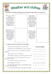 English Worksheet: Weather and clothes